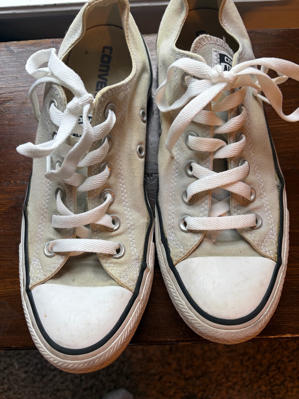 Converse Canvas Low-Top Sneakers in light gray